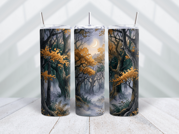 Spooky Forest Watercolor Tumbler Wrap