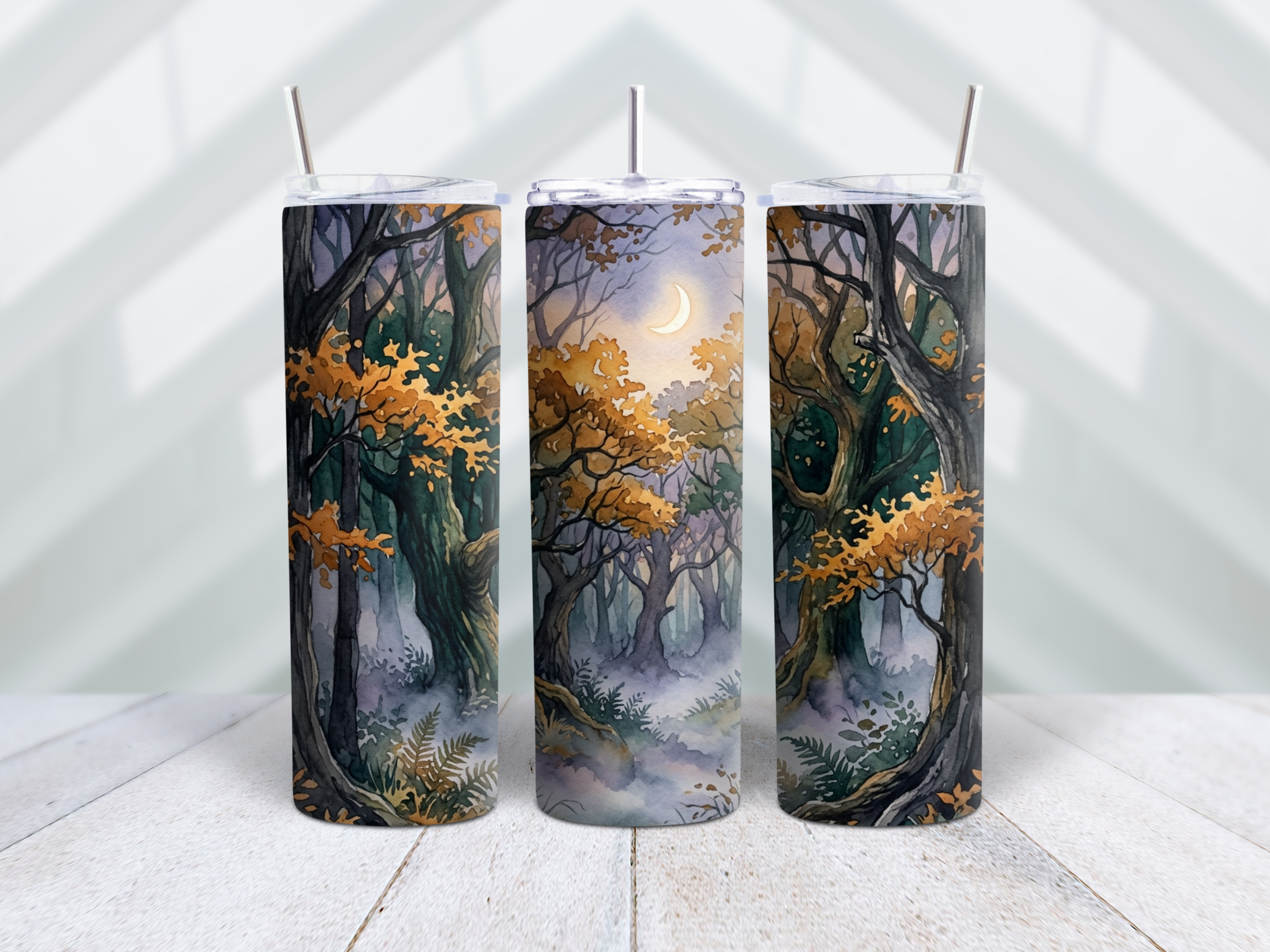 Spooky Forest Watercolor Tumbler Wrap