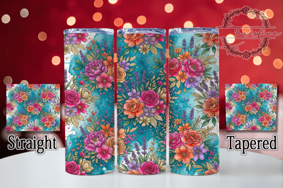 Spring Floral Glitter 20oz Tumbler