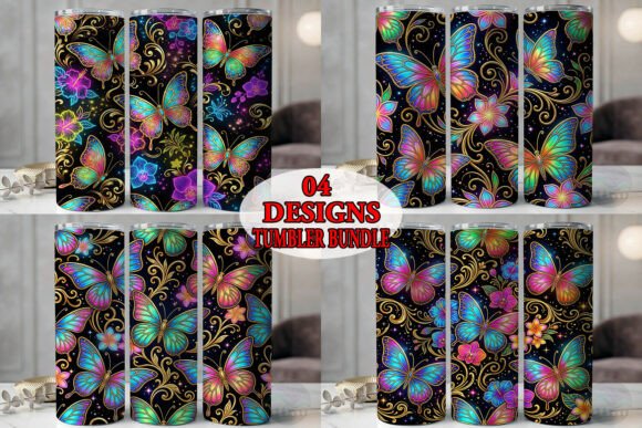 Stained Glass Butterfly Tumbler Bundle