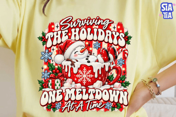 Surviving Holidays Snowman PNG Shirt Des