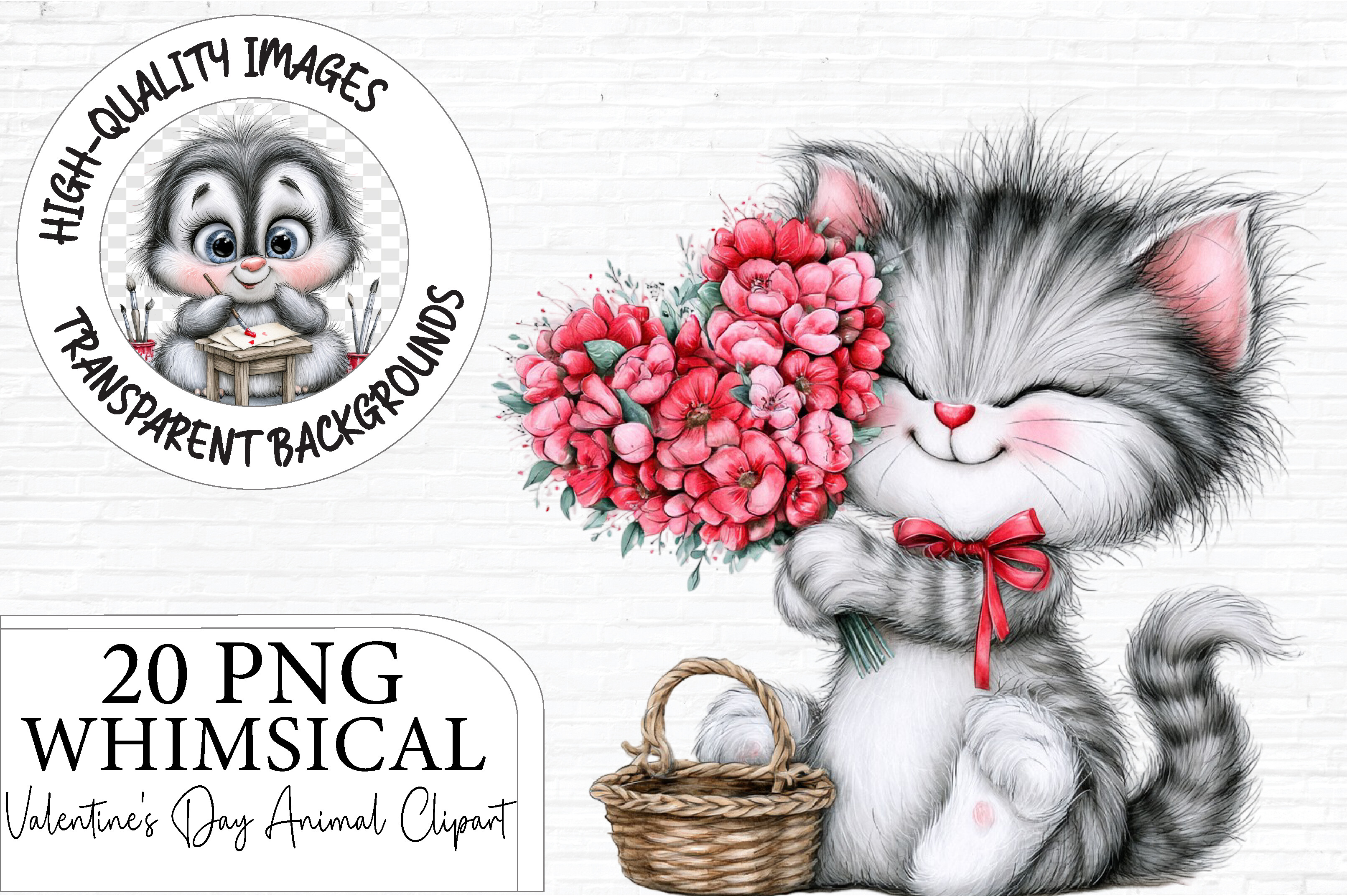 Valentine’s Day Animal Clipart Bundle