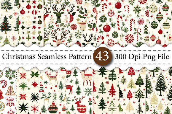 Vintage Christmas Seamless Digital Paper