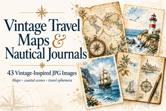 Vintage Travel Maps & Nautical Journals