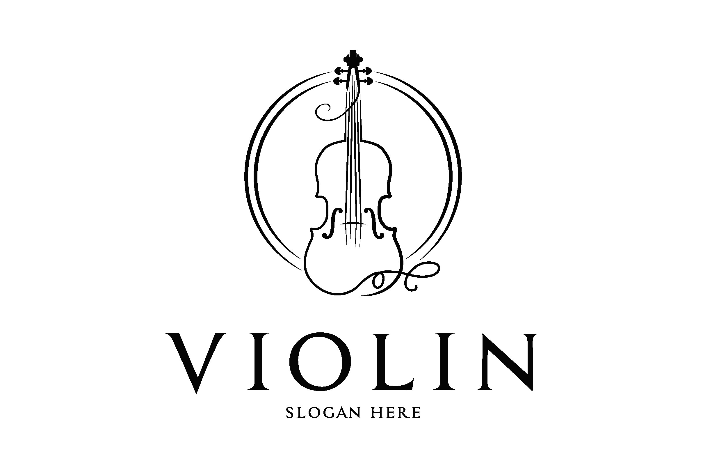 Violin Logo with Circular Frame