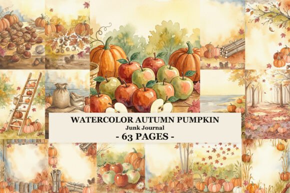 Watercolor Autumn Pumpkin