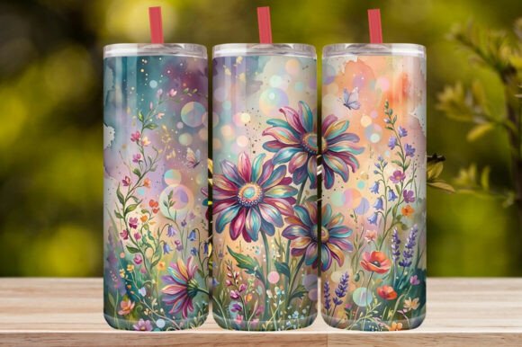 Watercolor Wildflower & Daisy Tumbler