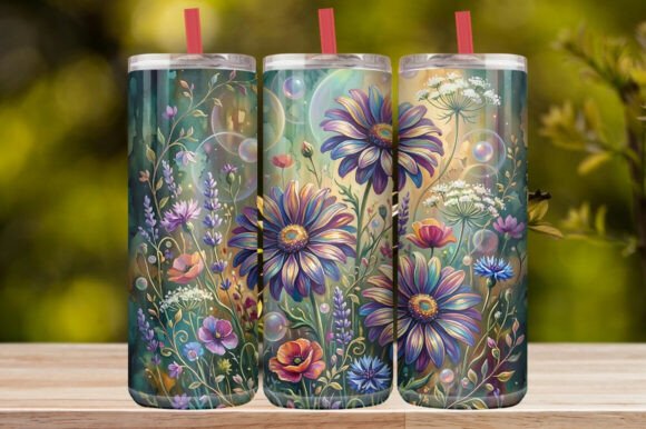 Watercolor Wildflower & Daisy Tumbler