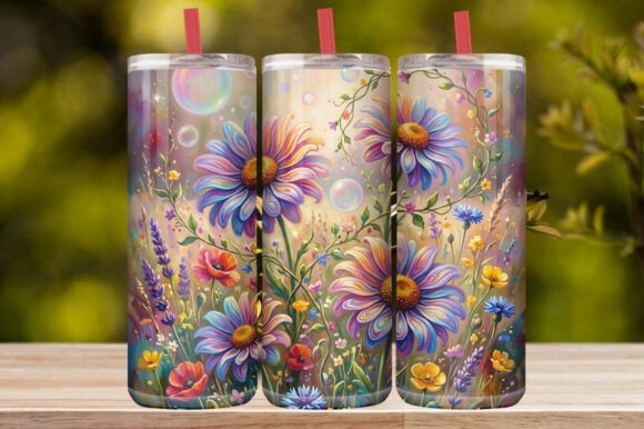 Watercolor Wildflower & Daisy Tumbler