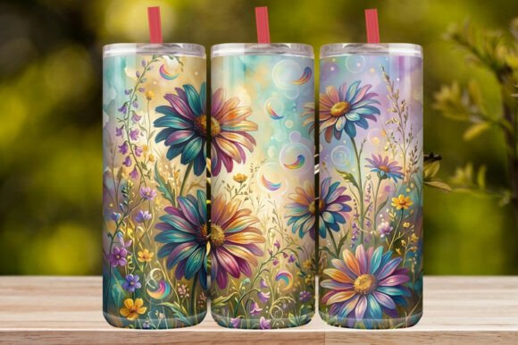 Watercolor Wildflower & Daisy Tumbler