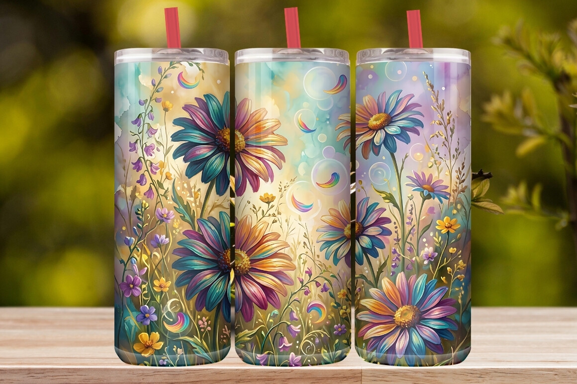 Watercolor Wildflower & Daisy Tumbler