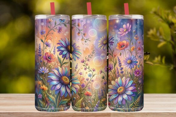 Watercolor Wildflower & Daisy Tumbler