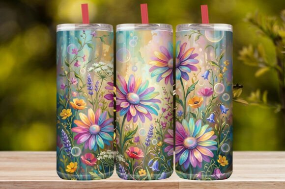 Watercolor Wildflower & Daisy Tumbler