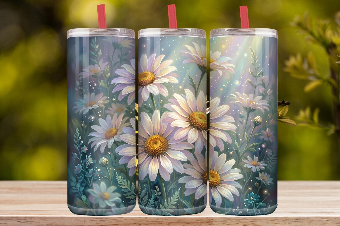 Watercolor Wildflower & Daisy Tumbler