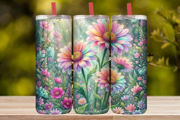 Watercolor Wildflower & Daisy Tumbler