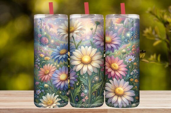 Watercolor Wildflower & Daisy Tumbler