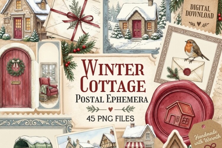 Winter Cottage Postal Ephemera | 45 Cozy