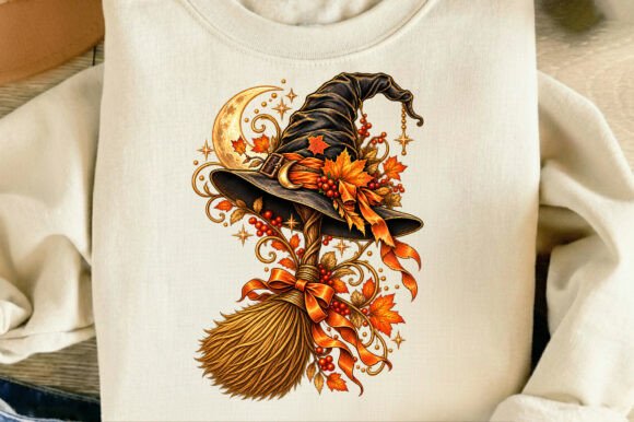 Witch Hat Broom Halloween Autumn Fall