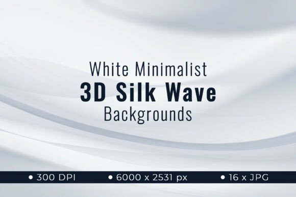 16 White Minimalist Silk Wave 3D Backgro