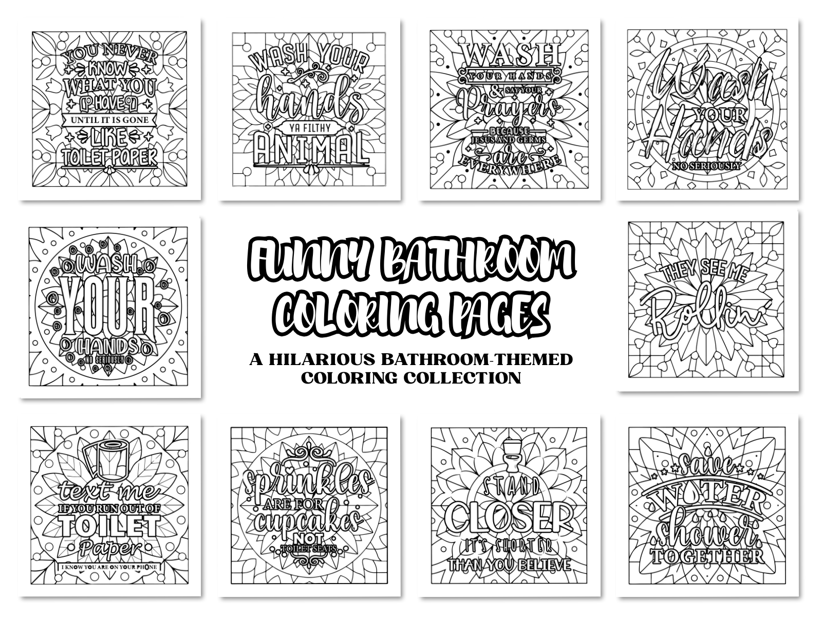 35 Funny Bathroom Coloring Pages