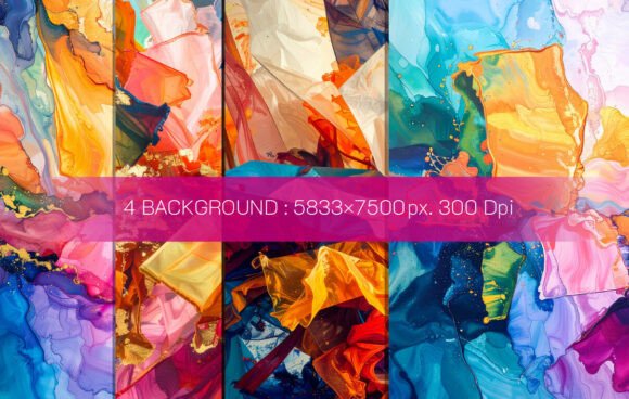 4 Vibrant Abstract Composition Featuring