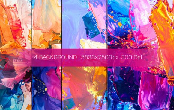 4 Vibrant Abstract Composition Featuring