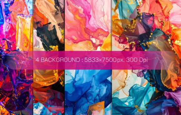 4 Vibrant Abstract Composition Featuring