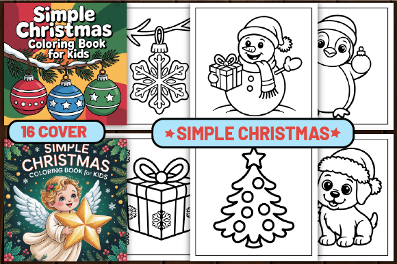 70 Simple Christmas Color Pages for Kids