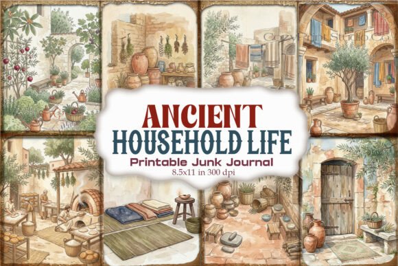 Ancient Household Life Junk Journal Page