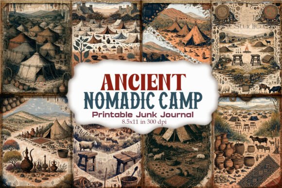 Ancient Nomadic Camp Junk Journal Paper