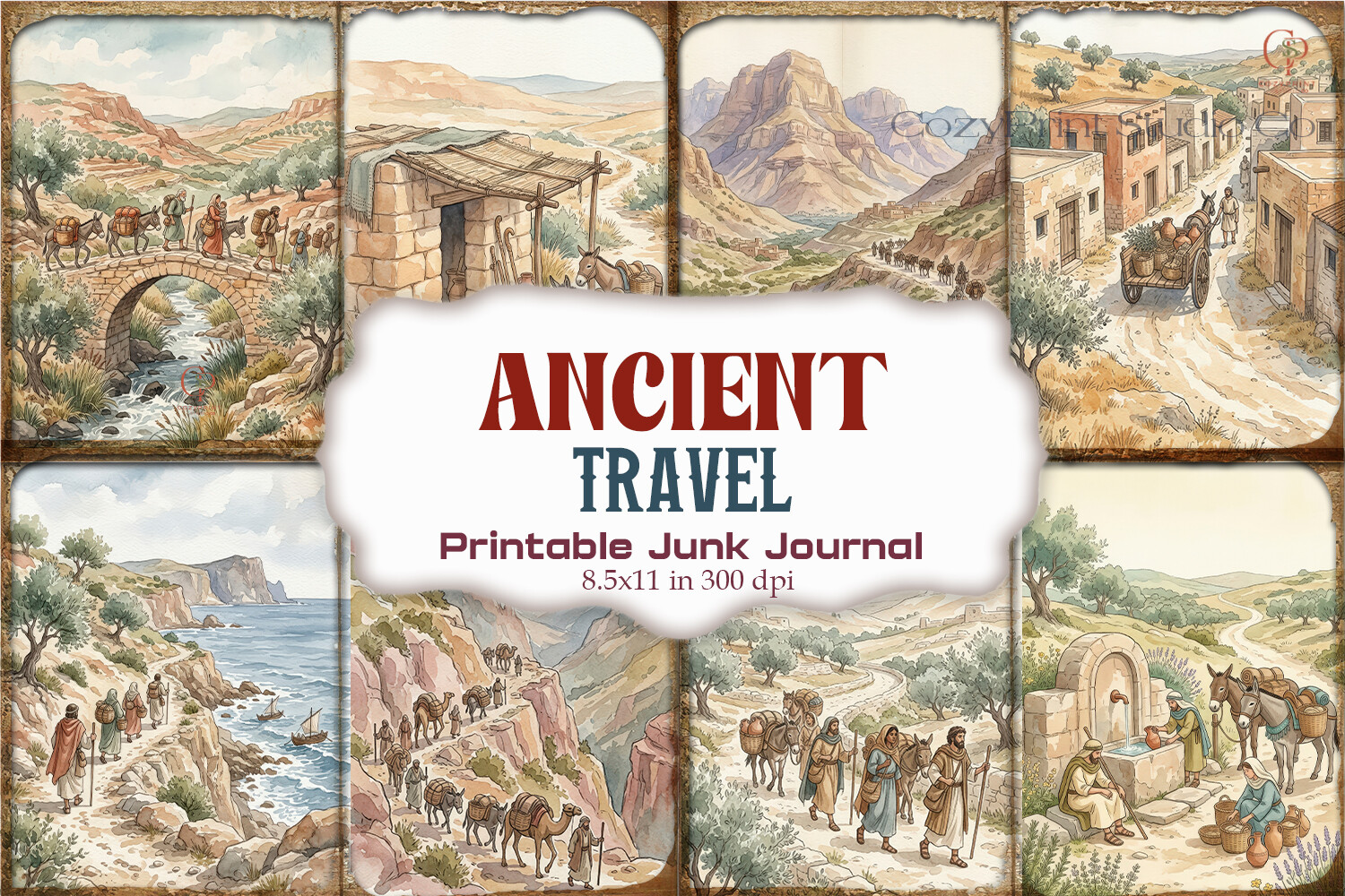 Ancient Travel Junk Journal Paper