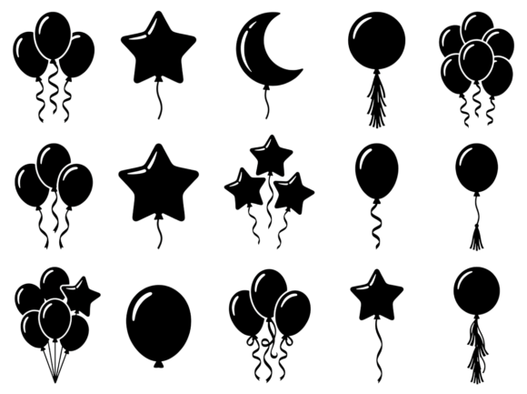 Balloon and Star Vector Illustration
