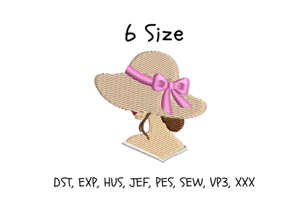Beach Lady Embroidery Design