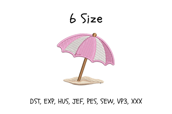 Beach Umbrella Embroidery Design