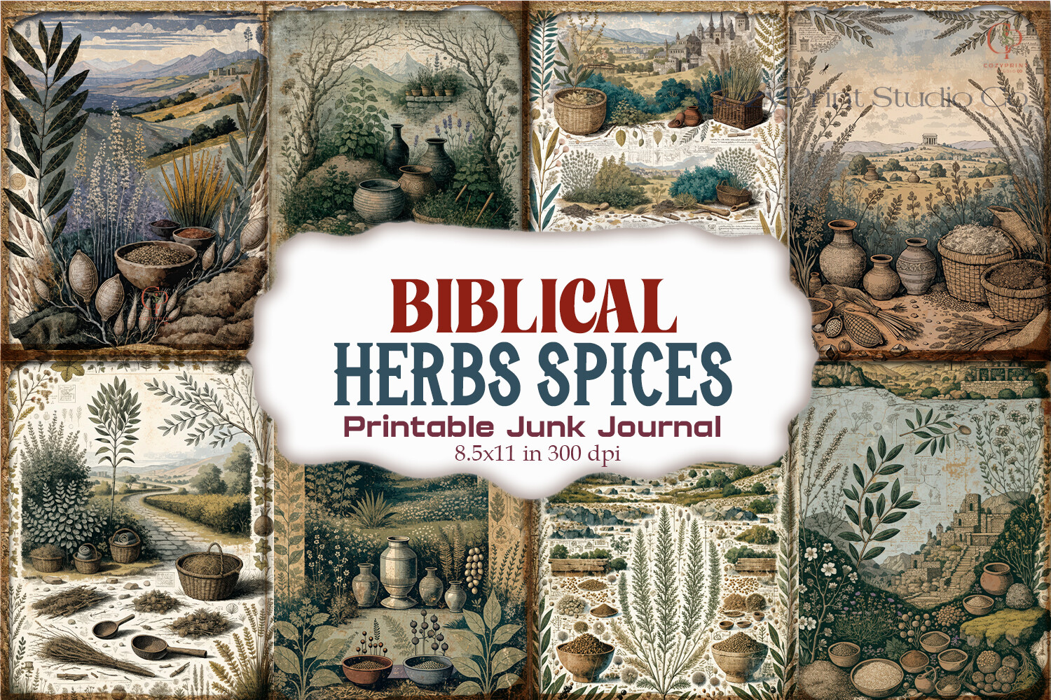 Biblical Herbs Spices Junk Journal Paper