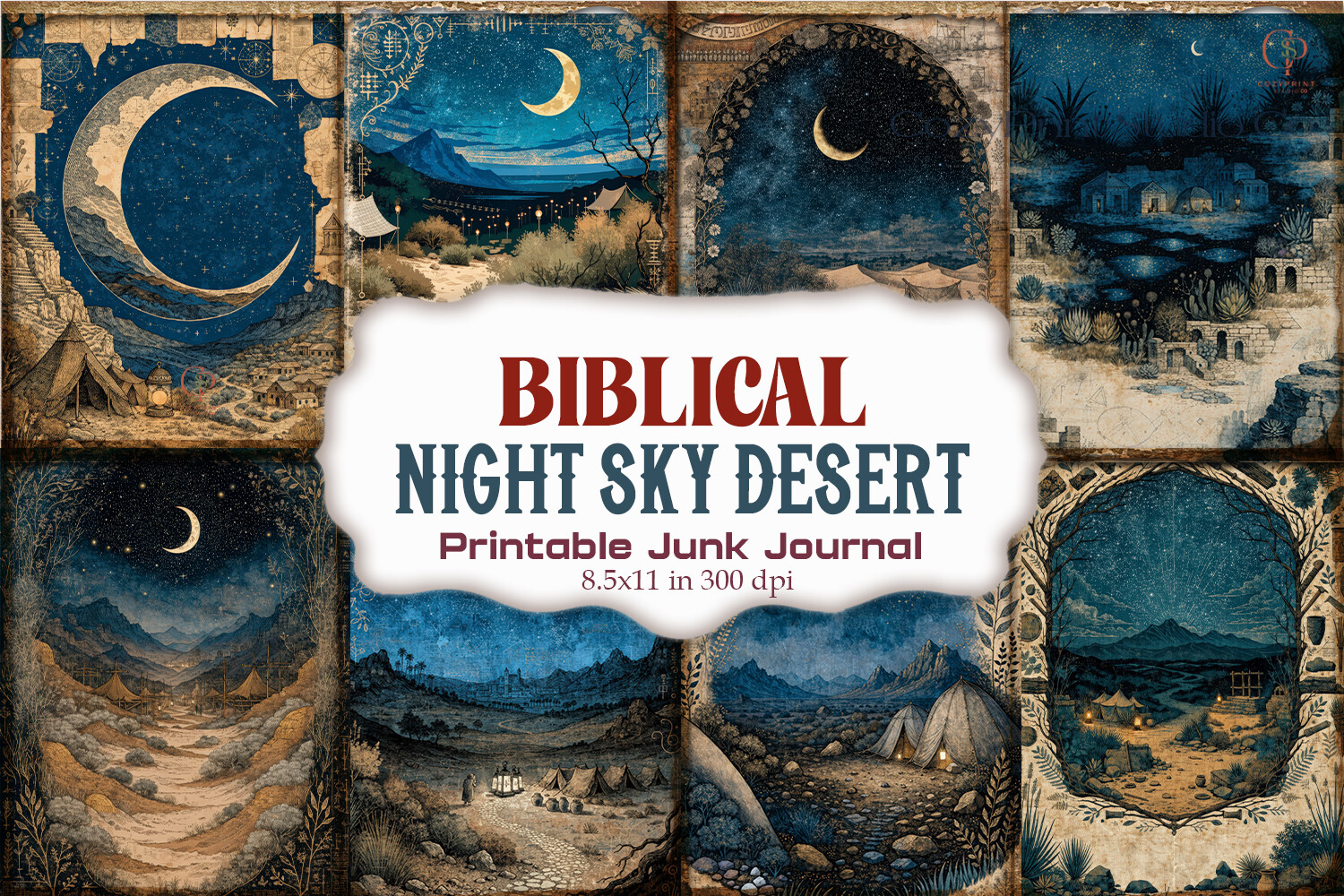 Biblical Night Sky Desert Junk Journal