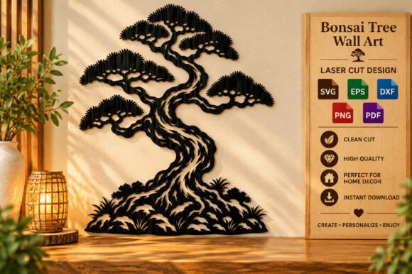 Bonsai Tree Wall Art SVG