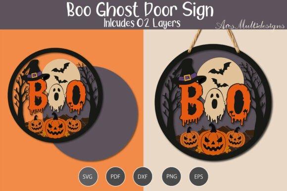 Boo Ghost Door Sign