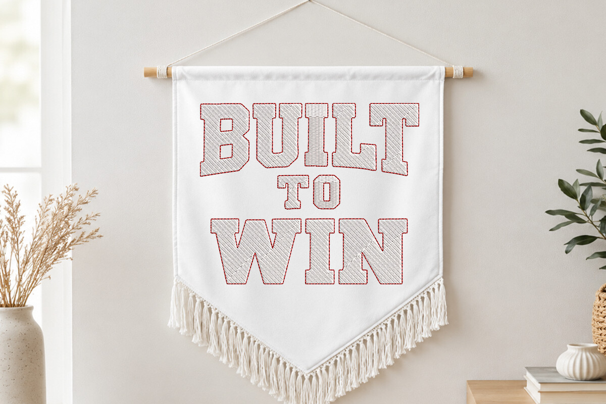 Built to Win Embroidery Design