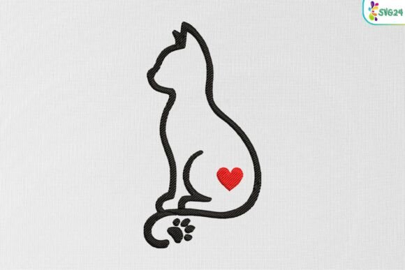 Cat Silhouette Heart