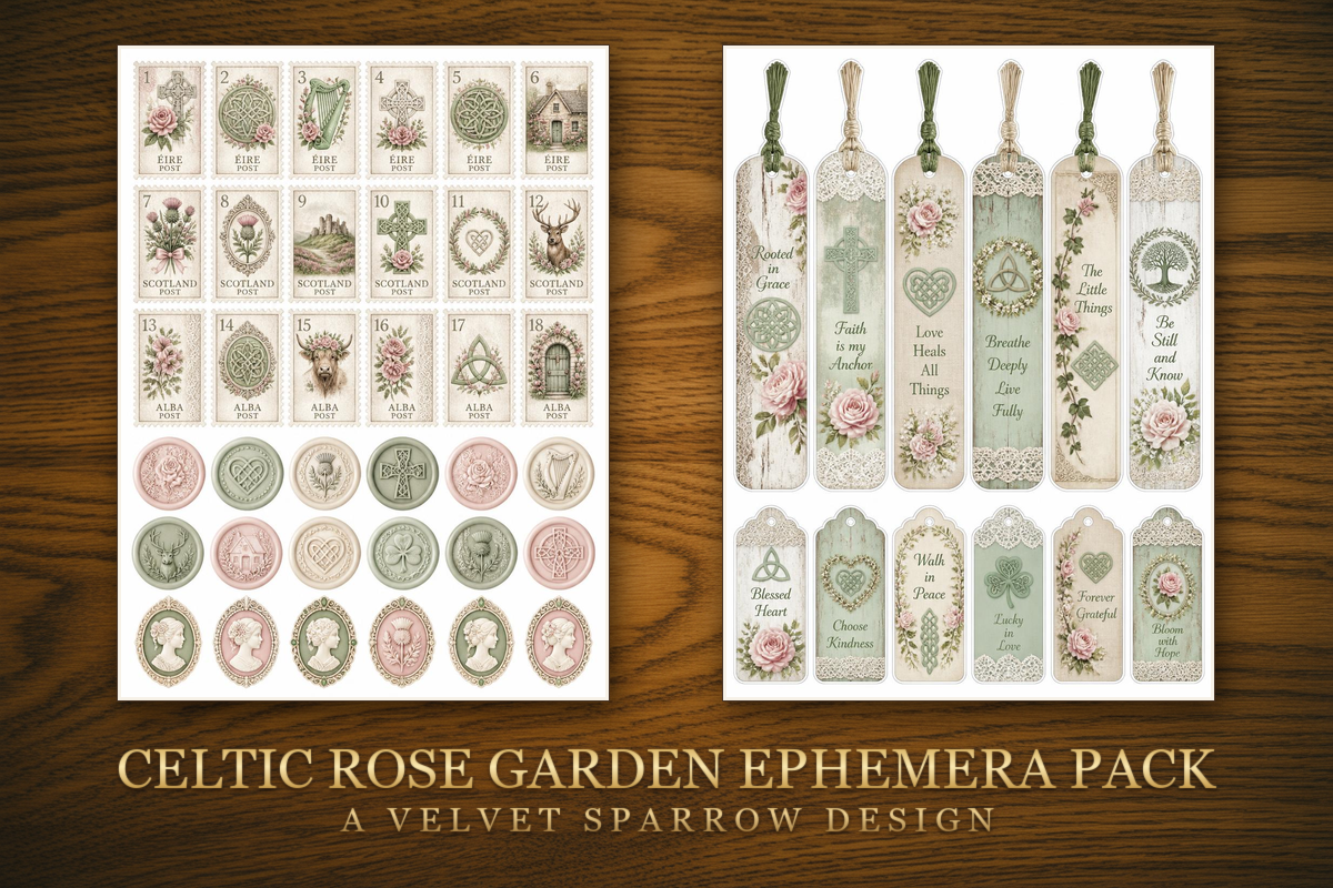 Celtic Rose Garden Ephemera Pack