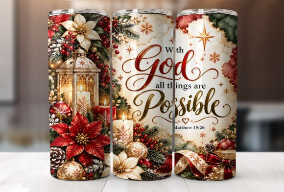 Christian Bible Verse Tumbler Wrap PNG