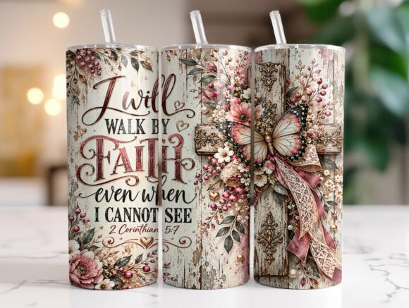 Christian Faith Butterfly Tumbler Wrap