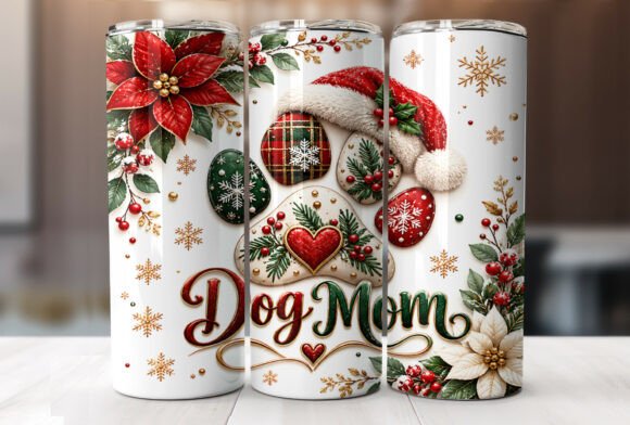 Christmas Dog Mom Tumbler Sublimation