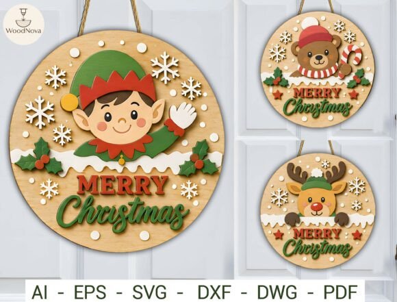 Christmas Door Hanger SVG Bundle