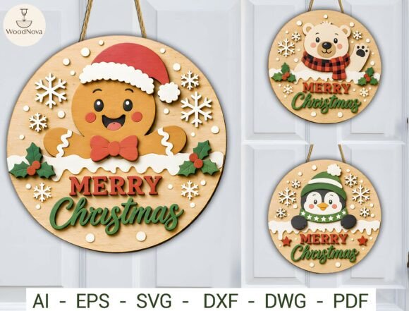 Christmas Door Hanger SVG Bundle