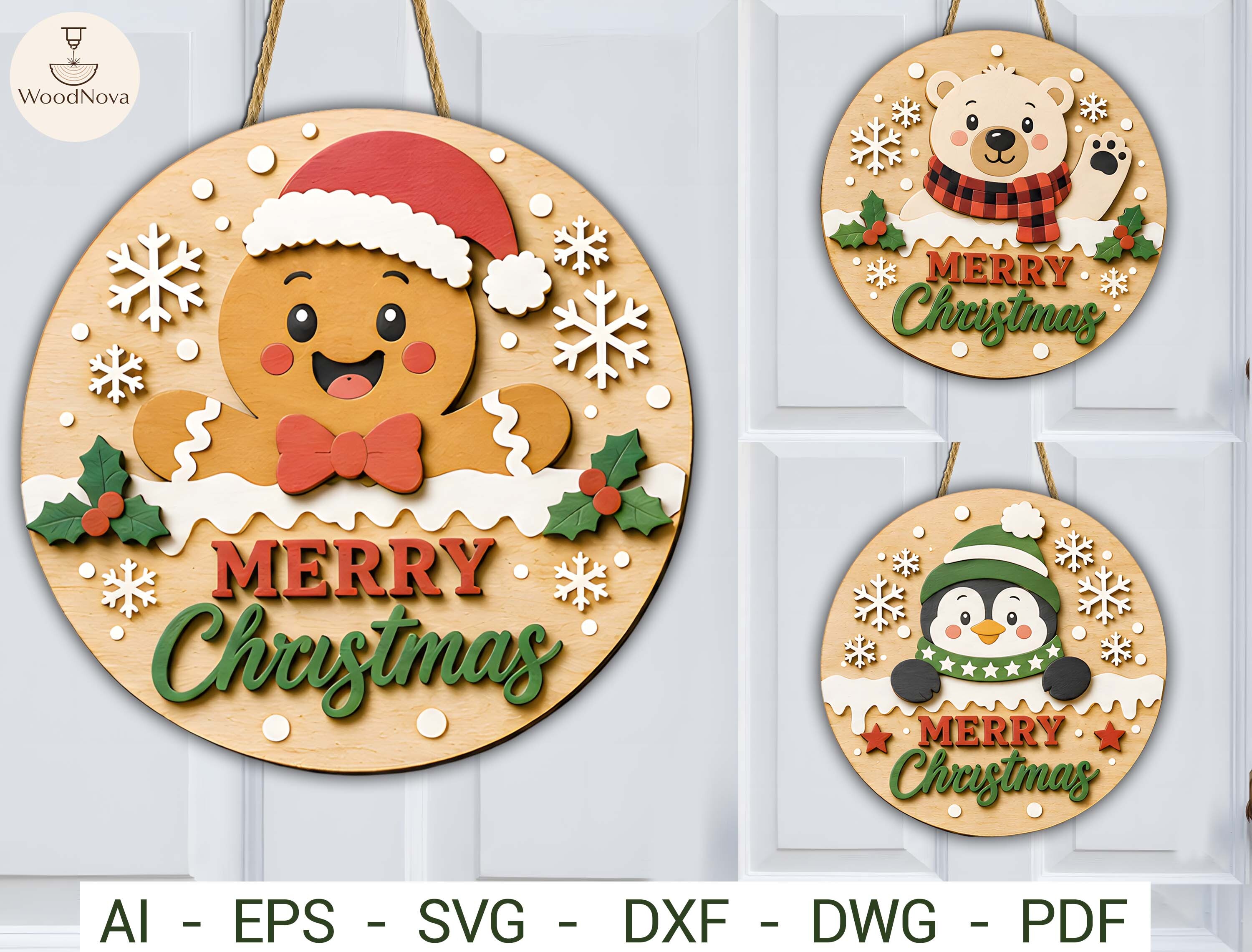Christmas Door Hanger SVG Bundle