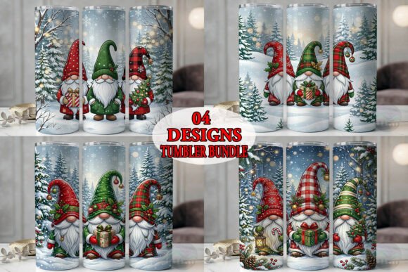 Christmas Festive Gnome Trio Tumbler