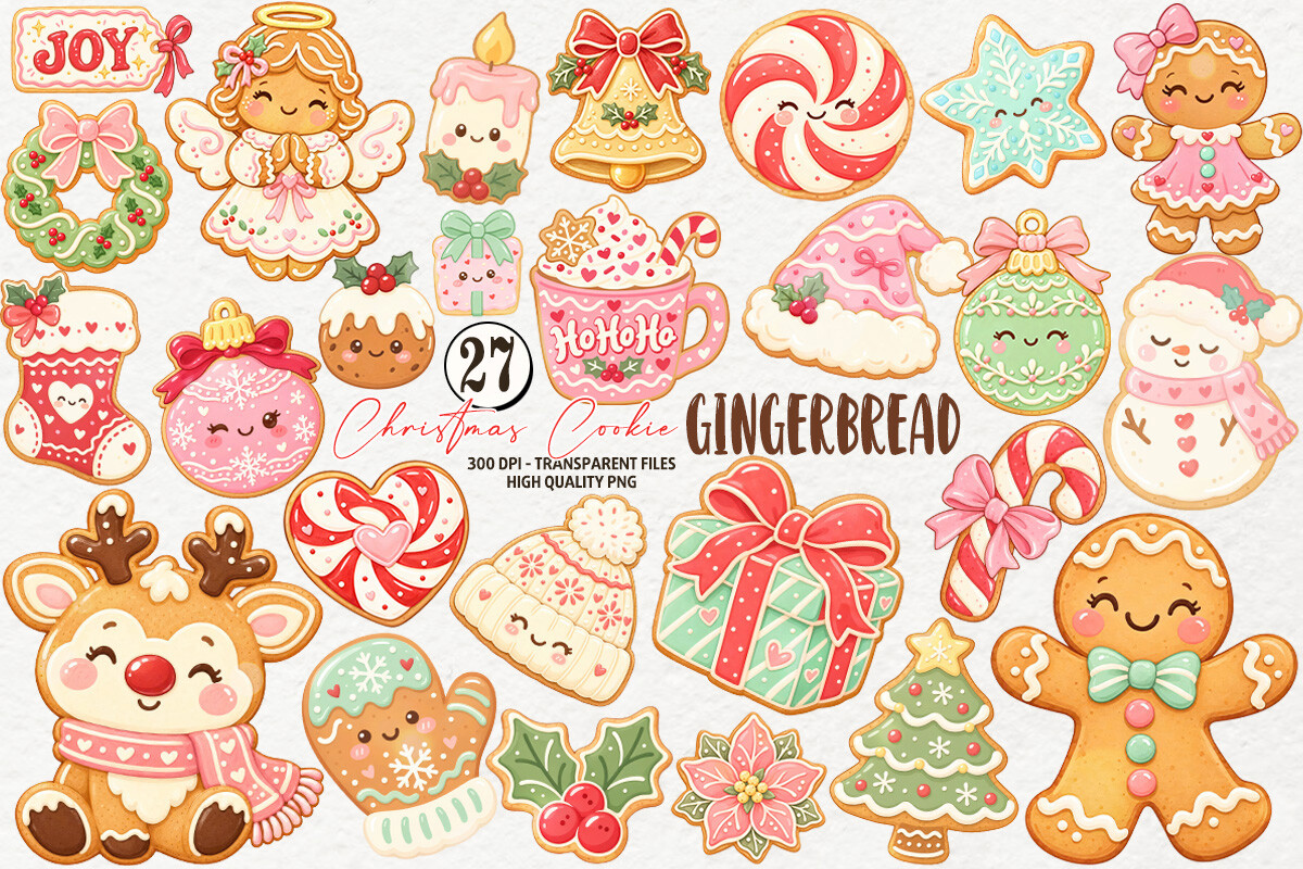 Christmas Gingerbread Cookie Clipart