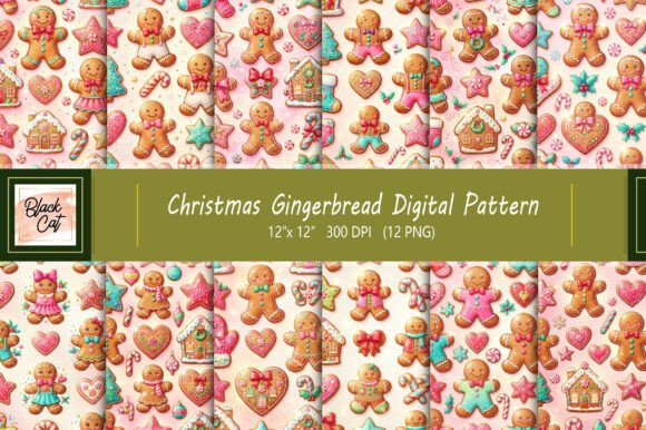 Christmas Gingerbread Digital Pattern